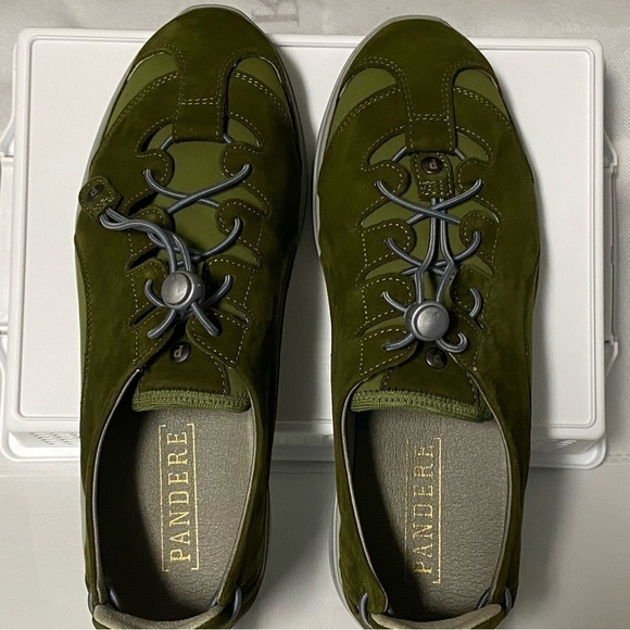 Pandere Womens Barista Shoe Moss Green Gray Wide Width Swelling Plantar Fascitis - Picture 7 of 9